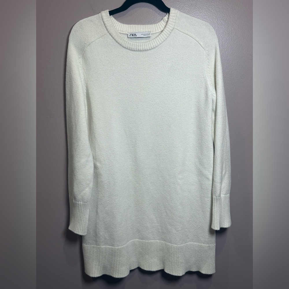Zara Women's Soft Coastal Cowboy Crew Neck Sweater Dress, Size M